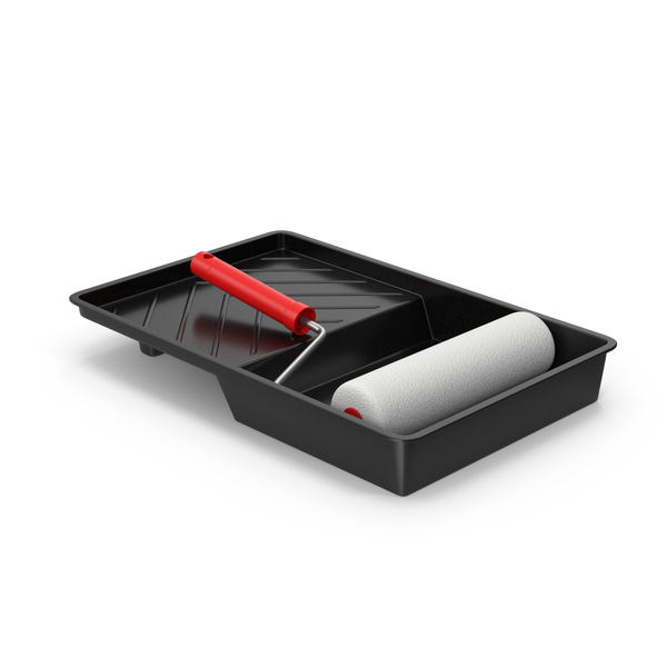 Red Paint Roller And Tray PNG & PSD Images