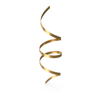 Gold Curly Ribbon PNG & PSD Images