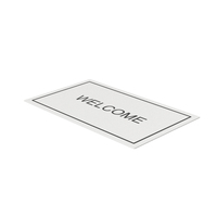 White Welcome Embossed Mat PNG & PSD Images