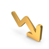 Down Arrow Icon Gold PNG & PSD Images