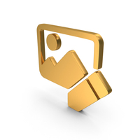 Edit Image Icon Gold PNG & PSD Images
