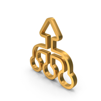 Out Line Merge Arrows Icon Gold PNG & PSD Images