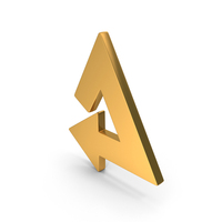 Triangular Clockwise Arrow Rotation Icon Gold PNG & PSD Images