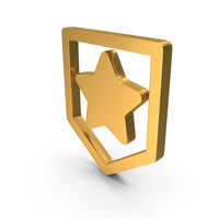 Safe And Protect Star Shield Icon Gold PNG & PSD Images