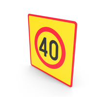 Finnish Sign Speed Limit zone PNG & PSD Images
