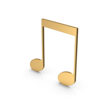 Gold Beamed Eighth Note Symbol PNG & PSD Images