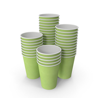 Paper Cups Green PNG & PSD Images
