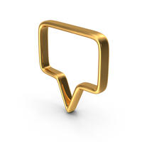 Gold Speech Bubble Outline Icon PNG & PSD Images