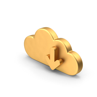 Cloud Download Gold PNG & PSD Images