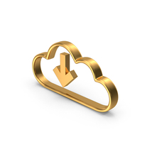 Cloud Download Gold PNG & PSD Images