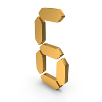 Digital Number 6 Icon Gold PNG & PSD Images