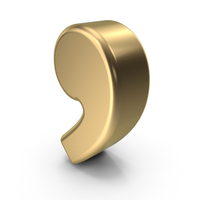 Gold Comma Symbol PNG & PSD Images