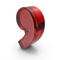 Red Glass Comma Symbol PNG & PSD Images