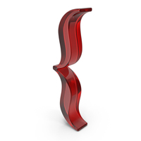 Red Glass Left Curly Bracket Symbol PNG & PSD Images