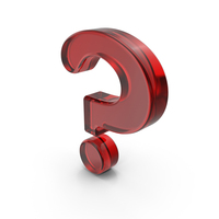 Red Glass Question Mark Symbol PNG & PSD Images