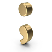 Semicolon Gold PNG & PSD Images
