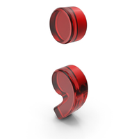 Semicolon Red Glass PNG & PSD Images