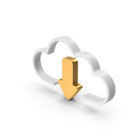 Cloud Download Gold PNG & PSD Images