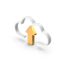Cloud Upload Gold PNG & PSD Images