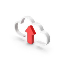 Red & White Cloud Upload Symbol PNG & PSD Images