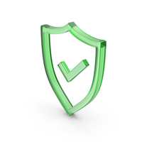 Glass Shield With Tick Mark Outline Symbol PNG & PSD Images