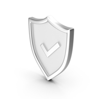 Chrome Shield With Tick Mark Symbol PNG & PSD Images