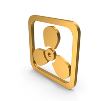Cooler Fan Icon Gold PNG & PSD Images