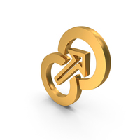 One Way Transition Icon Gold PNG & PSD Images