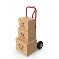Handtruck with Boxes PNG & PSD Images