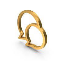 Gold Chat Bubble Live Icon PNG & PSD Images
