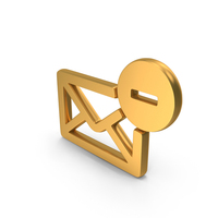 Remove Mail Messege Icon Gold PNG & PSD Images