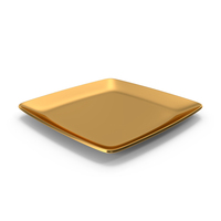 Gold Square Flat Plate PNG & PSD Images
