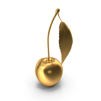 Cherry with Leaf Gold PNG & PSD Images