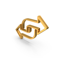 Gold Transfer Direction Arrow Outline Icon PNG & PSD Images