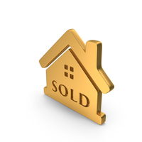 Gold House Sold Icon PNG & PSD Images