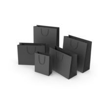 Paper Shopping Bags Black PNG & PSD Images
