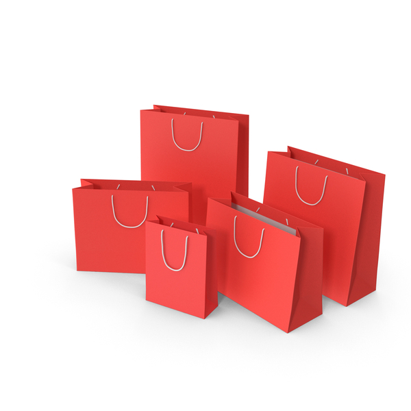 Paper Shopping Bags Red PNG & PSD Images
