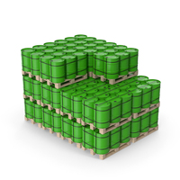 Green Barrels On Wood Pallets PNG & PSD Images