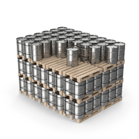 Steel Barrels On Wooden Pallets PNG & PSD Images