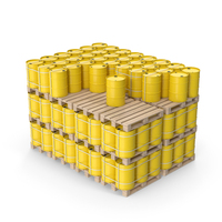 Yellow Barrels On Pallets PNG & PSD Images