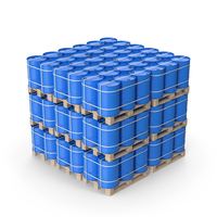 Blue Barrels On Wood Pallets PNG & PSD Images