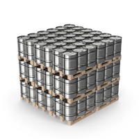 Metal Barrels On Wood Pallets PNG & PSD Images
