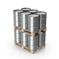 Steel Barrels On Wood Pallets PNG & PSD Images