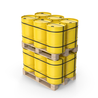 Yellow Barrels On Pallets PNG & PSD Images