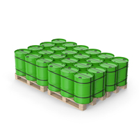 Stacked Green Barrels On Wood Pallets PNG & PSD Images