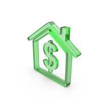 House Icon Dollar Glass PNG & PSD Images