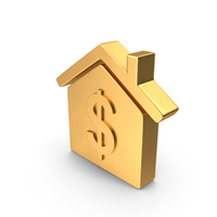 House Icon Dollar Gold PNG & PSD Images