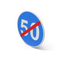 Road Sign End Of Minimum Speed Limit 50 PNG & PSD Images