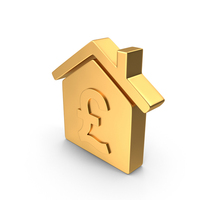 House Icon Pound Gold PNG & PSD Images