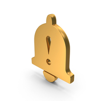 Gold Bell Alert Icon PNG & PSD Images